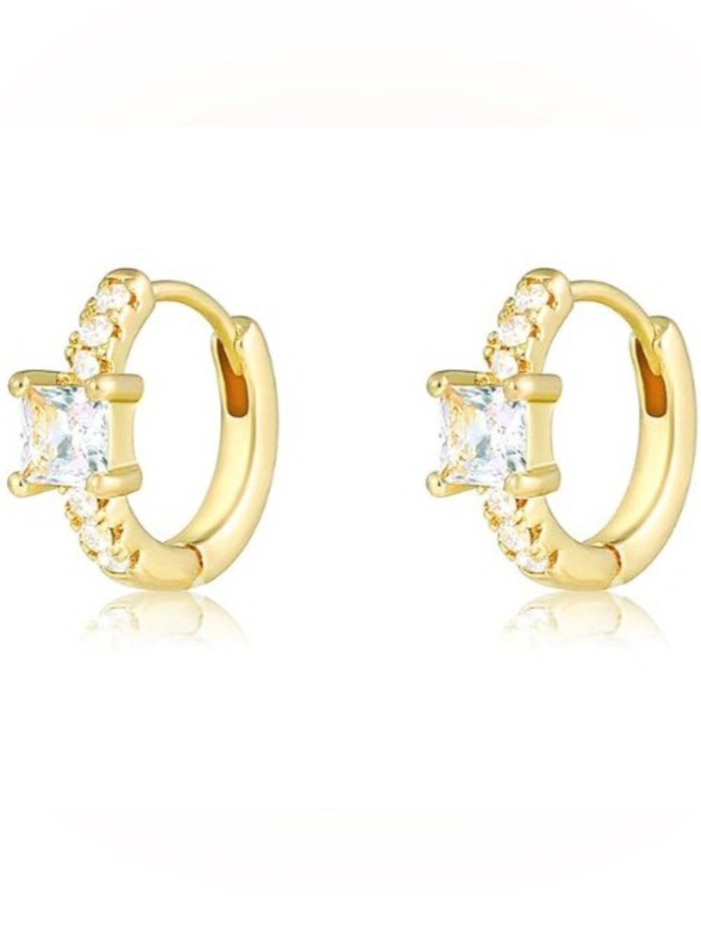 ⭐️FINAL PRICE #24 Gold Plated Cubic Zirconia Huggie Hoop Earrings